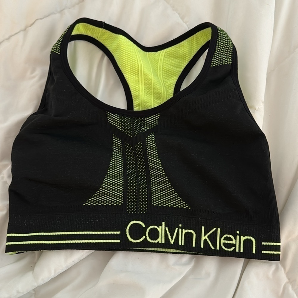 Reversible CK Sport Athletic Low Impact Longline Sports Bra